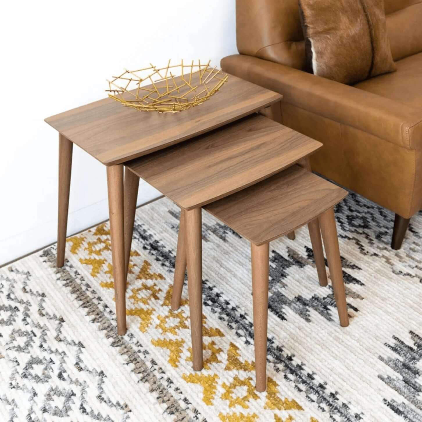 Metropolitan Nesting Coffee Table - Walnut Stain Finish