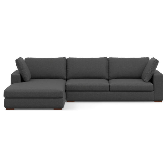 Charlie Modern Deep Seat Sectional Chaise Sofa 122" (2 Colors)