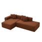 Contemporary Low Profile Sectional Chaise Foam Sofa 105" (3 Colors)