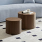 Handcrafted MDF Round Accent Table Set w/ Storage (2 Colors)