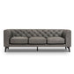 MCM Tufted Leather 3 Seat Sofa 92" (3 Colors)