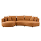 Modern Curved Faux Leather Chaise Sofa Sectional 128" (3 Colors)