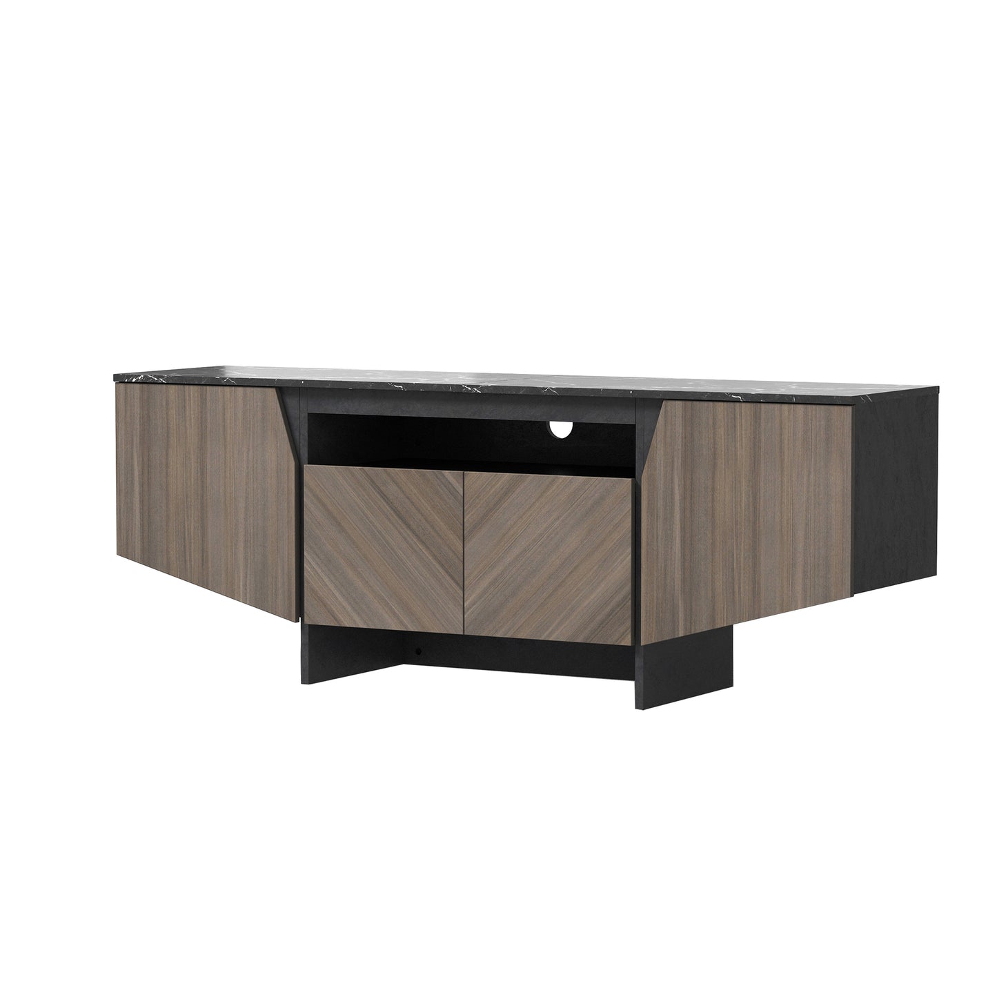 Modern Media Console TV Stand w/ LED Lighting 63"