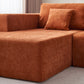 Modern Low Pro Dual Chaise Sectional Sofa in Soft Chenille Fabric 138" (3 Colors)