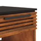 Graceland Slatted Solid Wood Side Table 1 Drawer, Black & Bourbon Finish 24" - Revel Sofa 