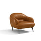 Leonia MCM Italian Genuine Leather Lounge & Accent Chair, Cognac - Revel Sofa 