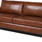 MCM Square Arm Genuine Leather Sofa 80"