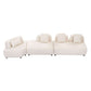 Modern Modular 3-piece Sectional Boucle Sofa in Beige or Gray