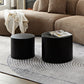 Handcrafted MDF Round Accent Table Set w/ Storage (2 Colors)