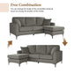 Modern Fabric Sofa & Reversible Chaise - Dark Gray 78" - Revel Sofa 
