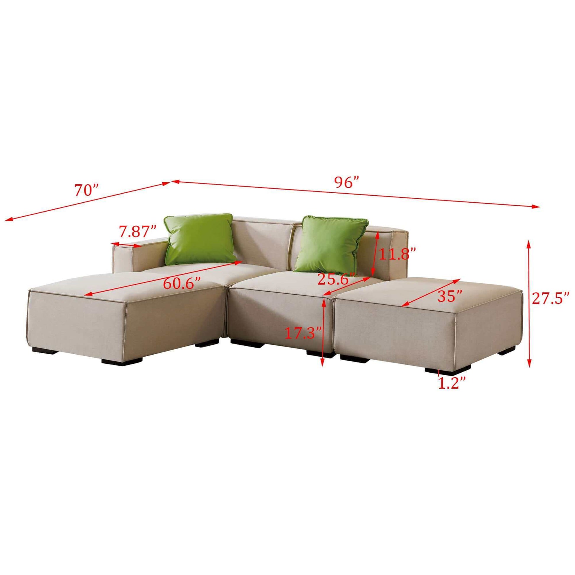 Modern Minimalist Modular Sectional Sofa - Revel Sofa 