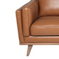 MCM Genuine Tan Leather 3 Seat Sofa 84"