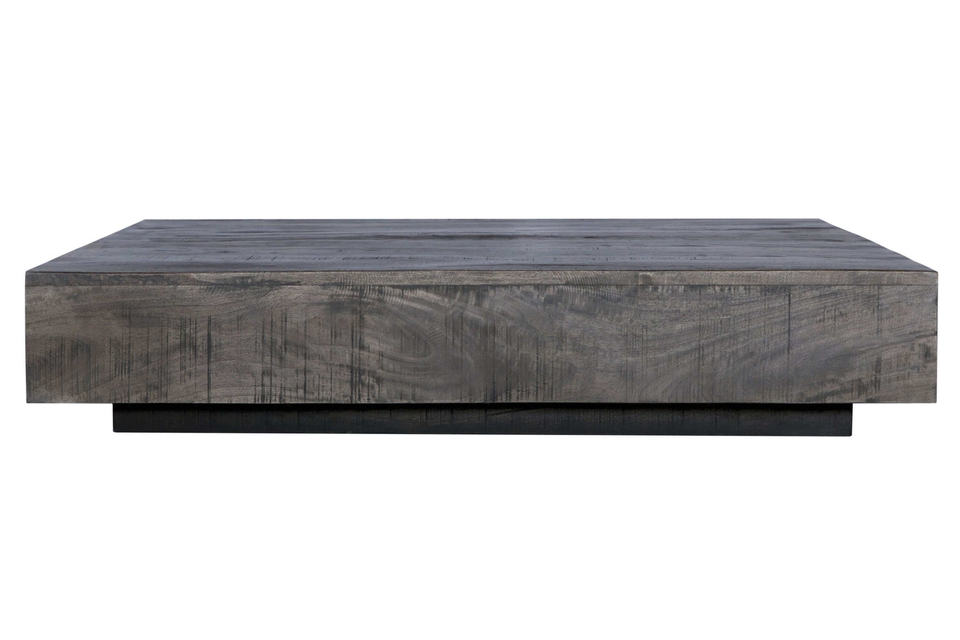 Charcoal Finish Solid Wood Low Profile Square Coffee Table 47" - Revel Sofa 