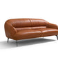 Leonia Contemporary Italian Leather Sofa Tan 88”