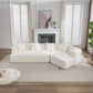 Modular Sectional Modern Minimalist Boucle Sofa, White or Beige 125" - Revel Sofa 