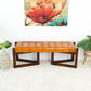 Riley MCM Tufted Genuine Leather Solid Wood Base Bench 52"