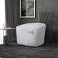 Mira Channel Tufted Velvet Swivel Lounge Chair in White or Gray