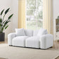 Contemporary Modular Sectional Sofa in Teddy Fabric with Ottoman (4pc) 95" - Revel Sofa 