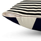 Spun Polyester Square Pillow - Stripped Black & Beige - Revel Sofa 