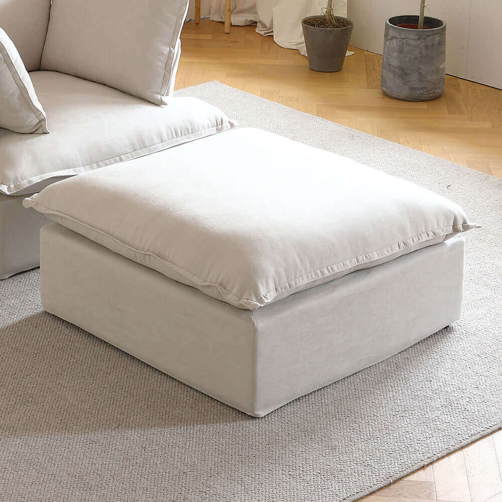 Modular Cloud Comfort Sectional Sofa in Beige or White - Sections Sold Individually - Revel Sofa 