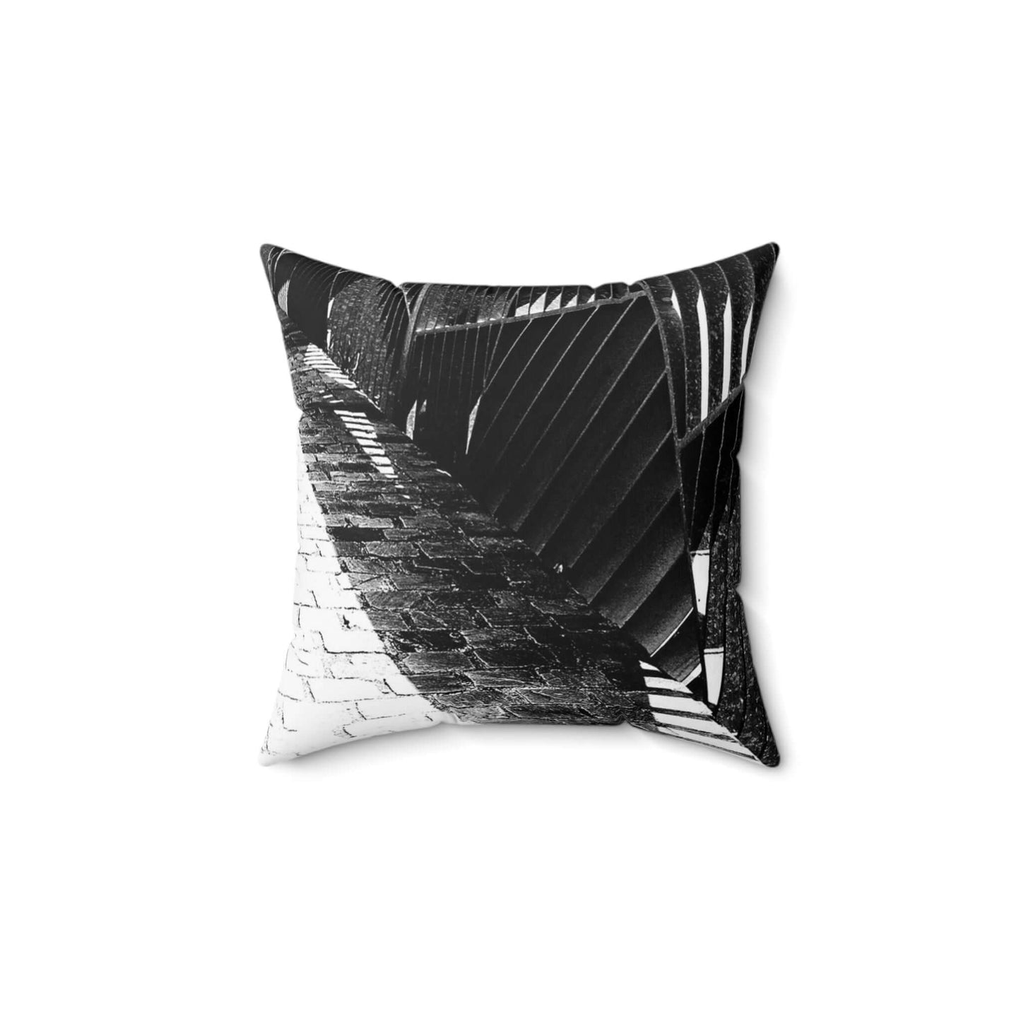 Spun Polyester Square Designer Pillow - Blk & Wht - Revel Sofa 