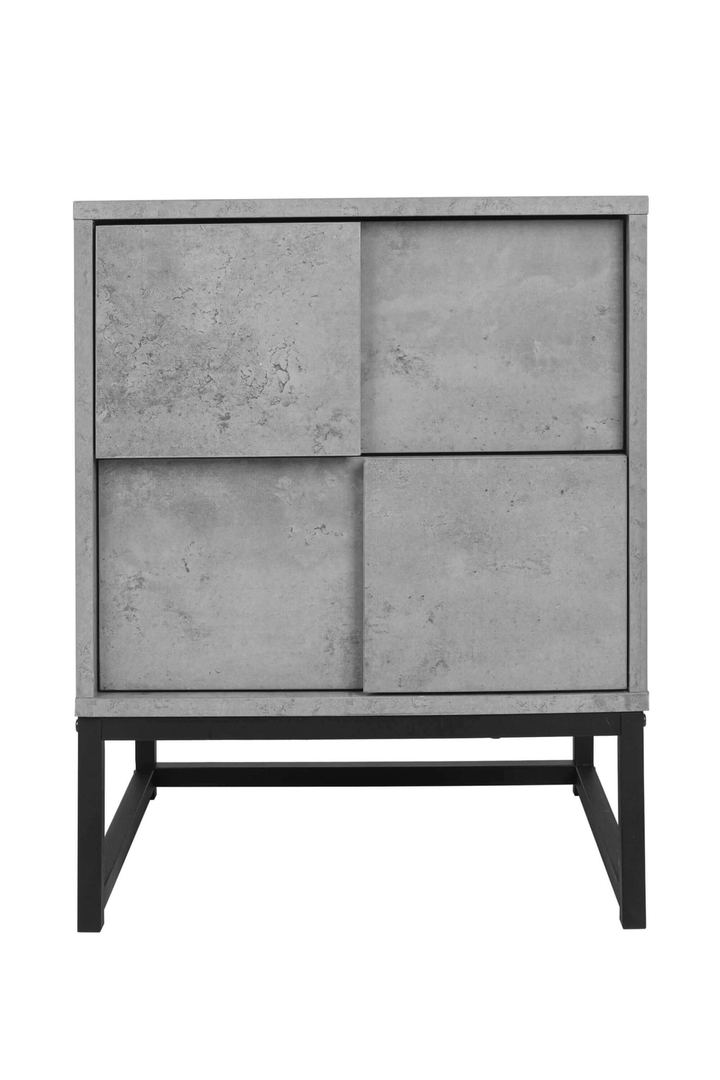 Industrial Geometric 2 Drawer Nightstand in Cement Gray - Revel Sofa 