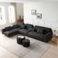 Modern Tufted Customizable Modular Sectional Sofa in Gray 147" - Revel Sofa 