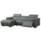 Modern Leather Chaise Sectional Sofa w/ Adjustable Foot & Headrest 113" (2 Colors)