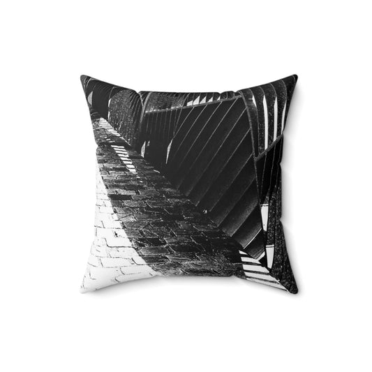 Spun Polyester Square Designer Pillow - Blk & Wht - Revel Sofa 