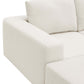 Close-up of Modular U Shape Dual Chaise Chenille Fabric Sectional Sofa 110" in a light color, showcasing plush cushions and sleek design.