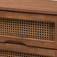 Barrett MCM Wood and Rattan 6 Drawer Dresser 47"