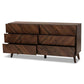 Hartman MCM Wood 6 Drawer Dresser in Walnut Brown 63"