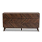 Hartman MCM Wood 6 Drawer Dresser in Walnut Brown 63"