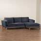 Linanas MCM Fabric Sectional RF Chaise Sofa in Dark Gray 100"