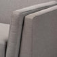 Sava MCM Gray Fabric Walnut Wood Loveseat Sofa 60"