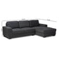 Nevin Modern Fabric Sectional Chaise Sofa 104"