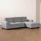 Nevin Modern Fabric Sectional Chaise Sofa 104"