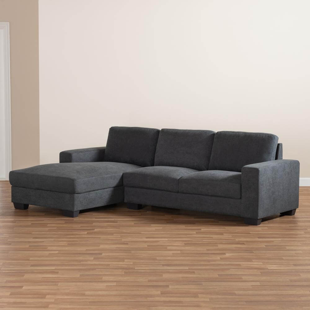 Nevin Modern Fabric Sectional Chaise Sofa 104"