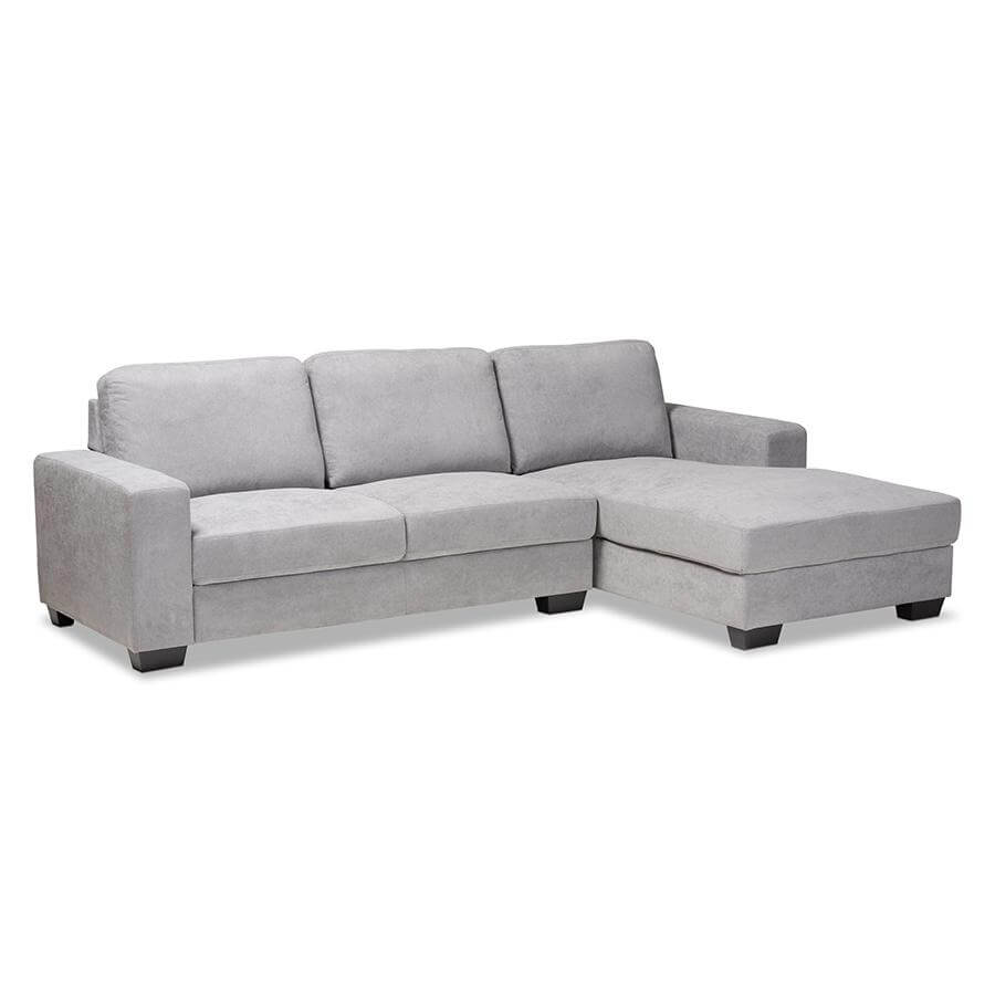 Nevin Modern Fabric Sectional Chaise Sofa 104"