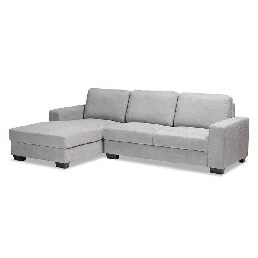 Nevin Modern Fabric Sectional Chaise Sofa 104"