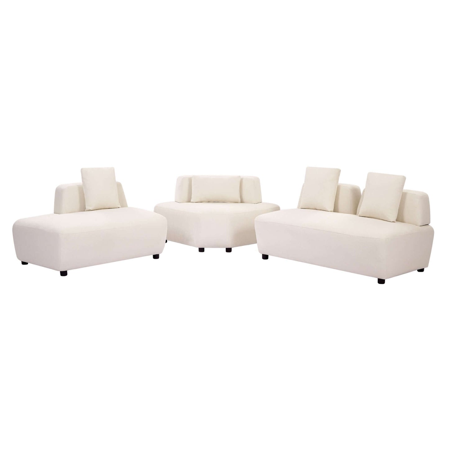 Modern Modular Sectional Boucle Fabric Sofa 92" (2 Colors)