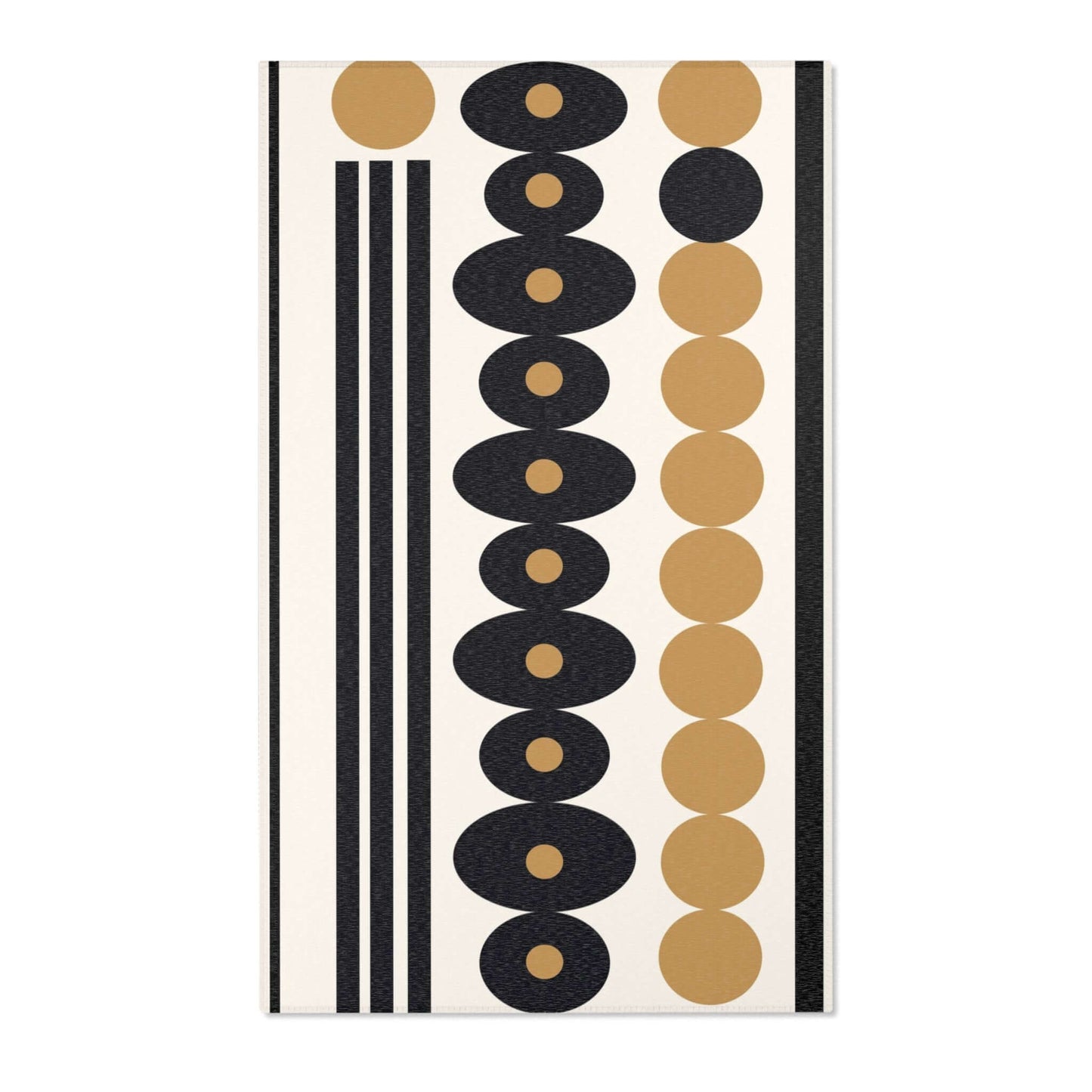 Rectangular Designer Area Rug Shapes, Tan & Black - Revel Sofa 