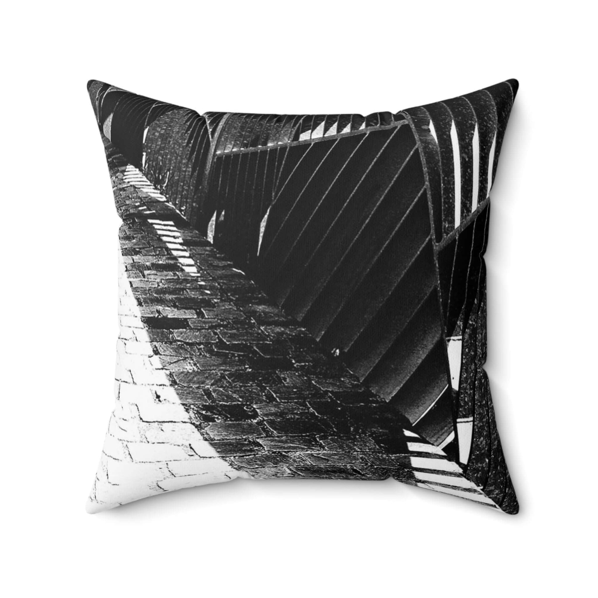 Spun Polyester Square Designer Pillow - Blk & Wht - Revel Sofa 