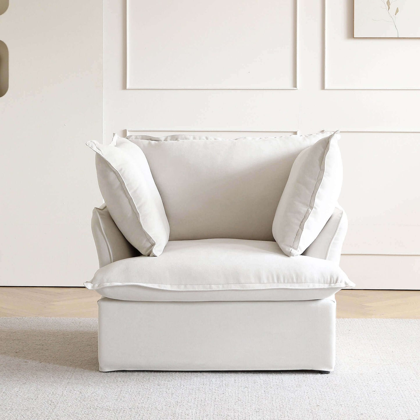 Modular Cloud Comfort Sectional Sofa in Beige or White - Sections Sold Individually - Revel Sofa 