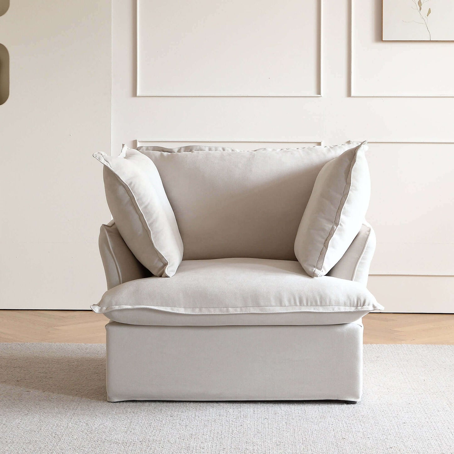 Modular Cloud Comfort Sectional Sofa in Beige or White - Sections Sold Individually - Revel Sofa 