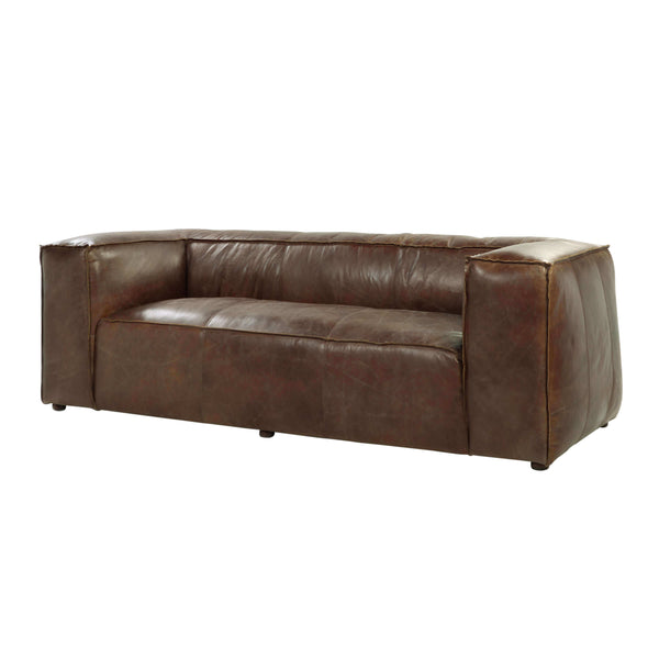 Classic Brancaster Sofa in Retro Brown Top Grain Leather 98 - Revel Sofa 