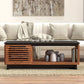 Scandinavian Inspired Solid Wood Graceland Coffee Table, Black with Bourbon Finish 47" - Revel Sofa 