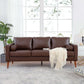 MCM Faux Leather 3 Seat Sofa 77"