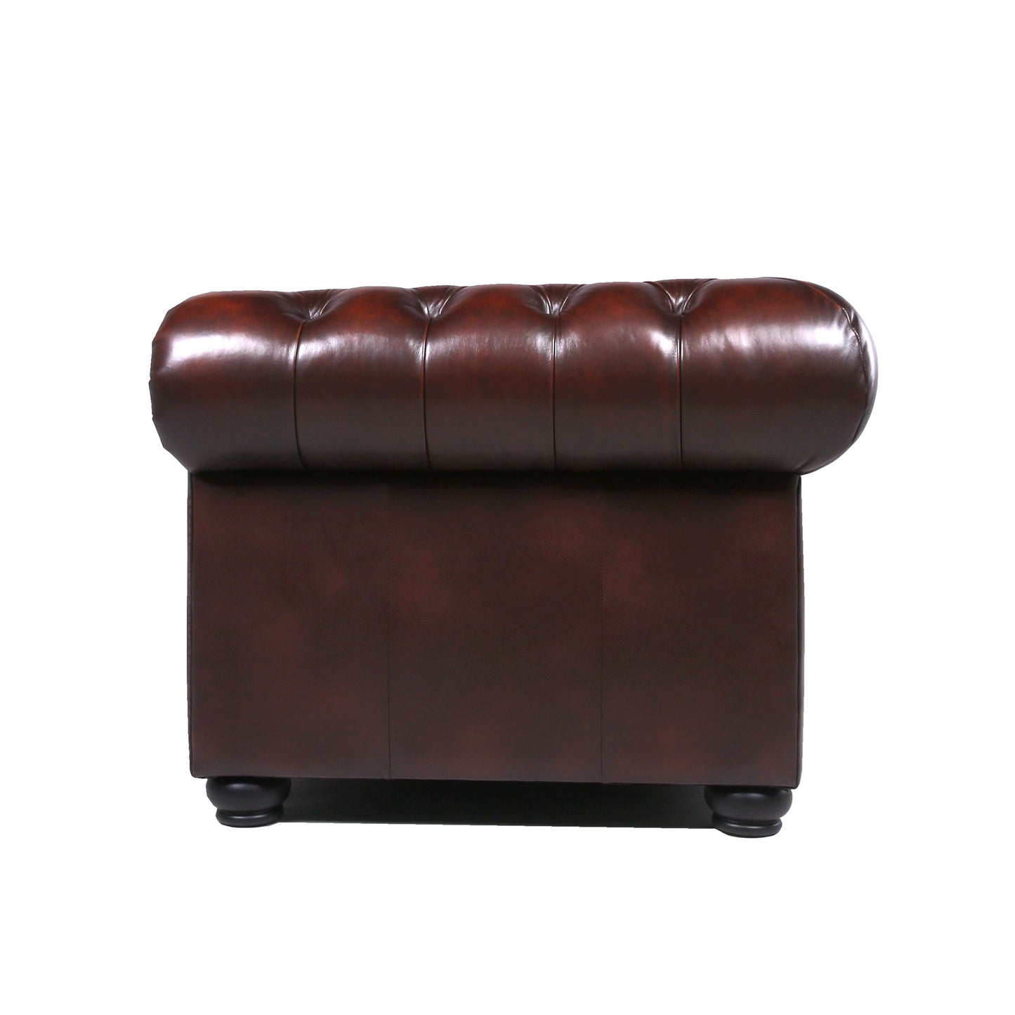 Classic Chesterfield Tufted Leather Nailhead Sofa 95" (5 Colors)