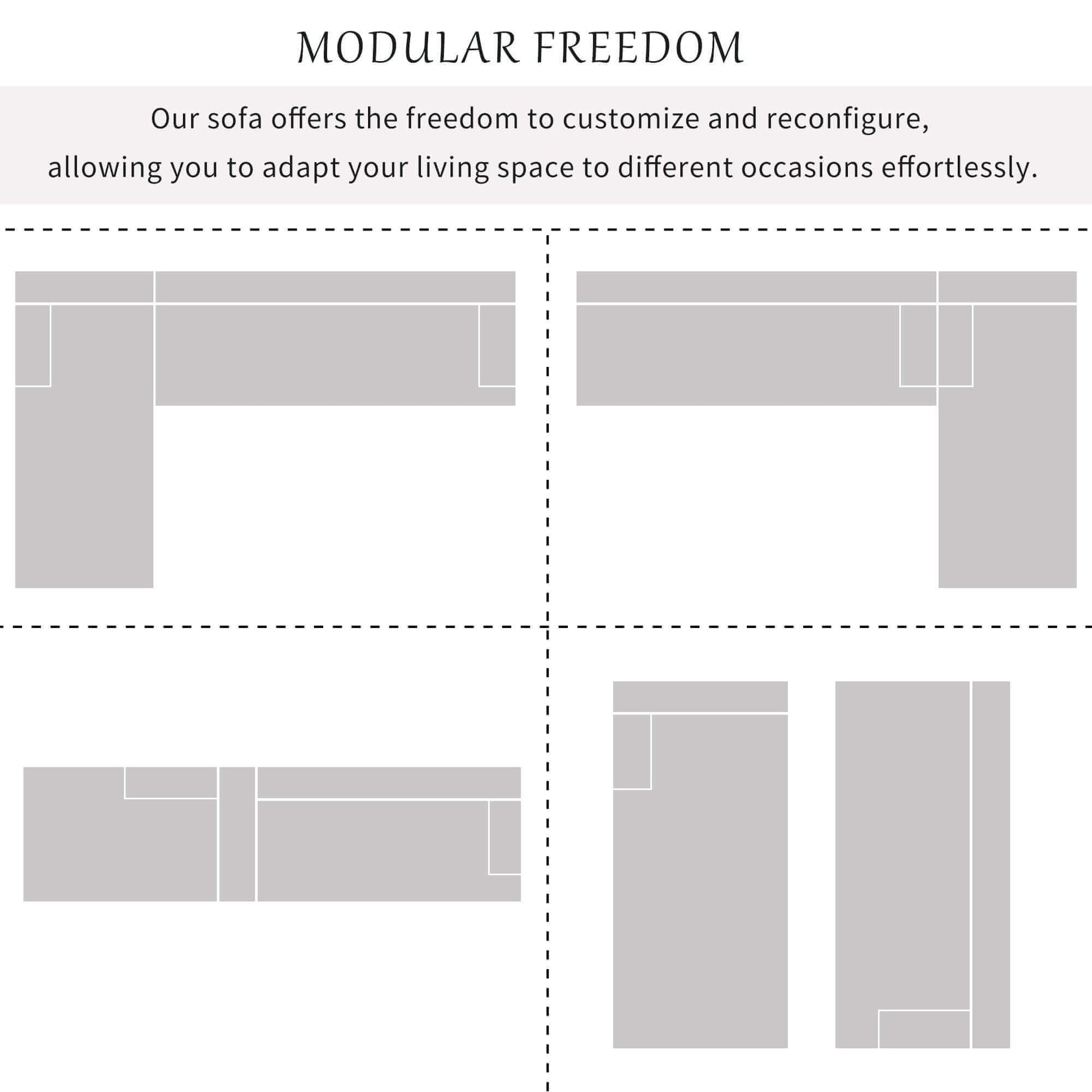 Modern Full Foam L-Shape Modular Chaise Sectional Sofa 109" - Revel Sofa 